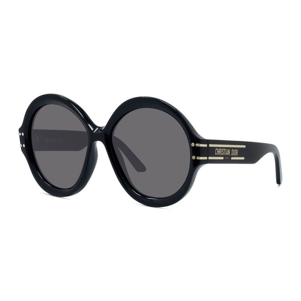 Dior Sunglasses Round Full Rim, Black Frame and Smoke Lens DIORSIGNATURER1U10A0